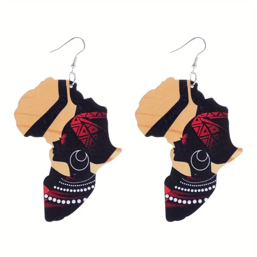 Shape of Africa with Woman Juneteenth Black History Month BHM